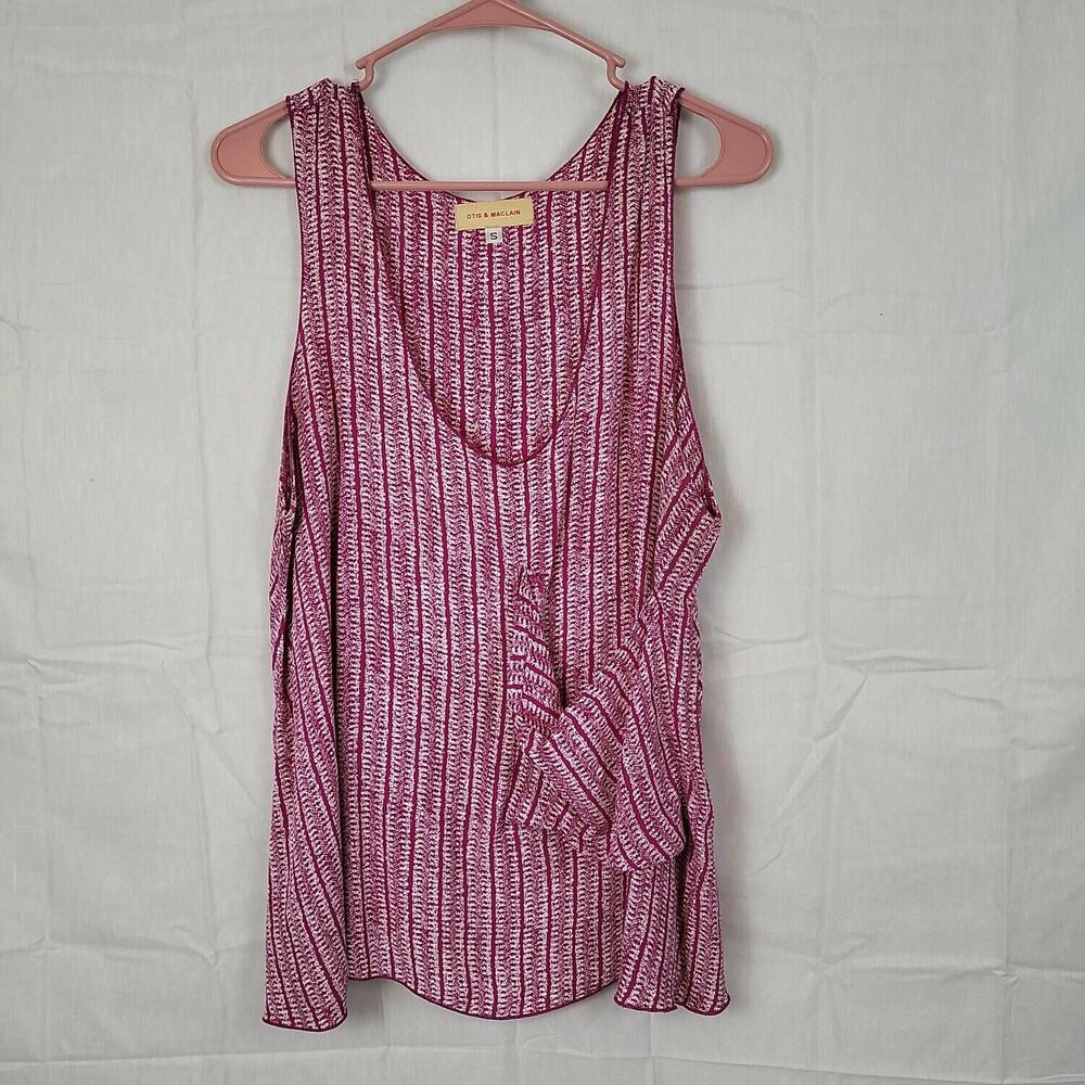 Otis & Maclain Womens Pink Sleeveless Scoop‎ Neck Front Pocket Tank Top Sz Small